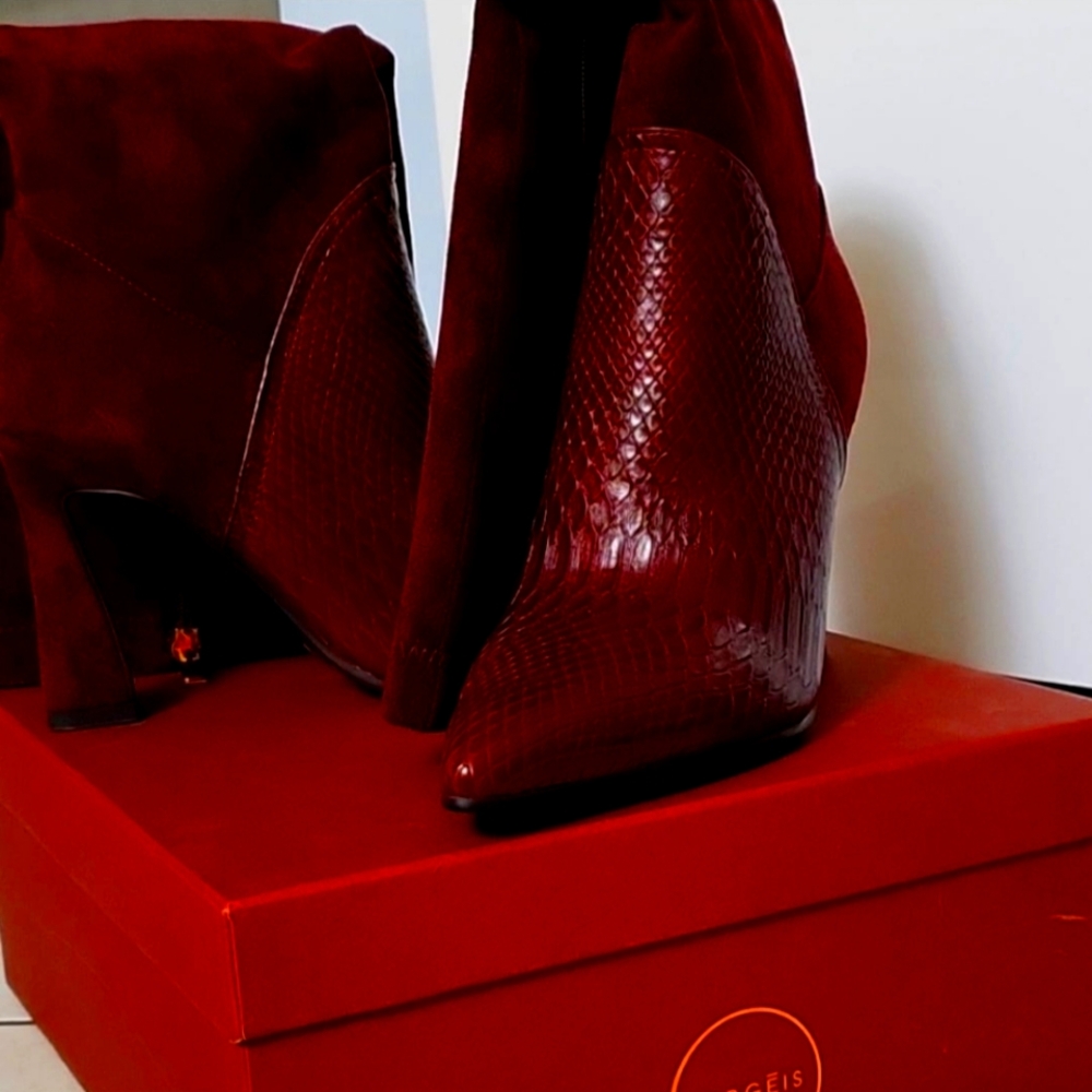 Elegant Burgundy Ankle Boots
